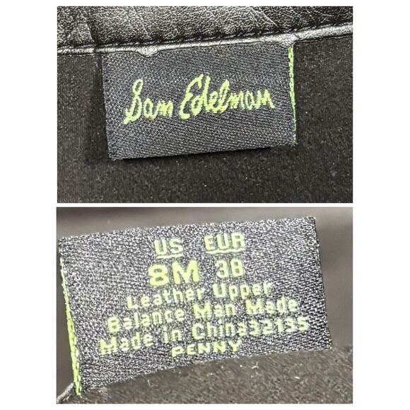 SAM EDELMAN Penny Black Leather Knee High Campus Boots Women’s 8 M - Picture 5 of 8